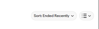 eBay sort by Ended Recently